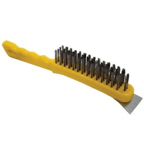   NOVOTOOLS KÉZI FÉMKEFE, ACÉLDRÓT, KAPARÓVAL, MŰANYAG NYÉL, 4X16