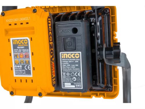 INGCO Akkus LED reflektor 1800 lm 20 V (1 x 2,0 Ah akku + töltő)