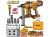 INGCO Akkus beton szögbelövő 40 mm szénkefe nélküli 20 V (2 x 4,0 Ah akku + töltő)