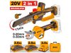 INGCO Akkus kerti gép szett láncfűrész 150 mm + akkus metszőolló (2 x 2,0 Ah akku + töltő)