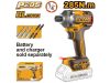 INGCO Akkus ütvecsavarozó 1/4" 285 Nm szénkefe nélküli 20 V (akku és töltő nélkül)