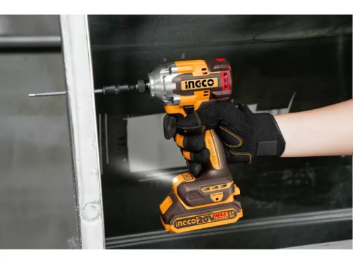 INGCO Akkus ütvecsavarozó 1/4" 285 Nm szénkefe nélküli 20 V (akku és töltő nélkül)