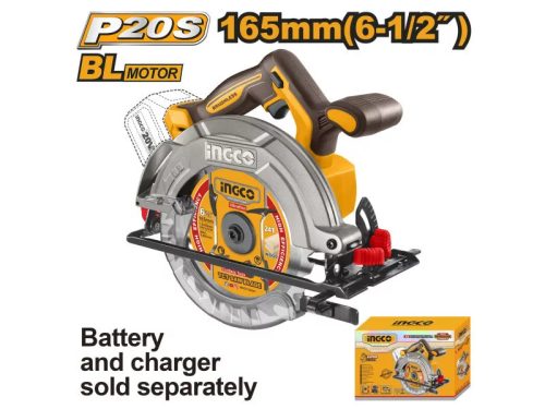 INGCO Akkus körfűrész 165 mm szénkefe nélküli 20 V (akku és töltő nélkül)