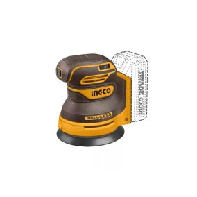   INGCO Akkus excentercsiszoló 125 mm szénkefe nélküli 20 V (akku és töltő nélkül)