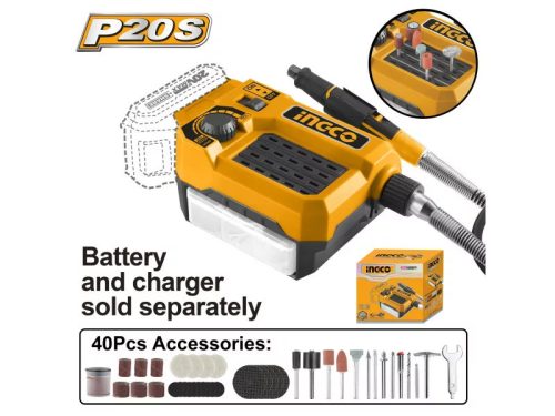 INGCO Akkus mini csiszoló 20 V (akku és töltő nélkül)