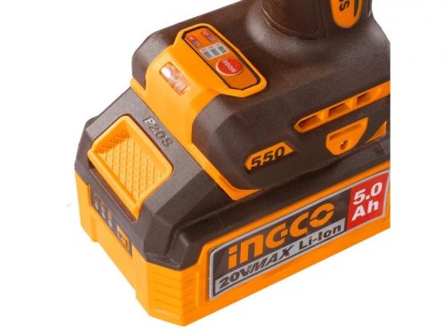 INGCO Akkus ütvecsavarozó 1/2" 550 Nm szénkefe nélküli 20 V (akku és töltő nélkül)