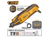 INGCO Mini csiszoló 130 W univerzális flexibilis szárral, tartozékokkal