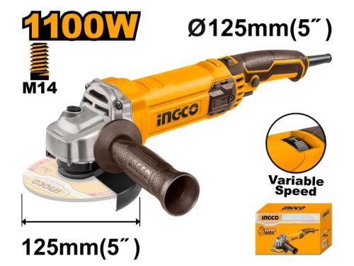 INGCO Sarokcsiszoló 125 mm 1100 W fordulatszám szabályzós